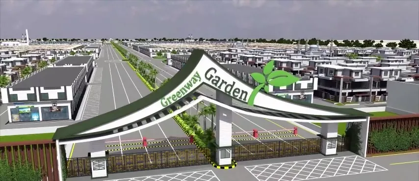 3D render of the Greenway Garden main gate